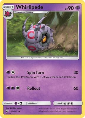 Whirlipede card from SM - Burning Shadows