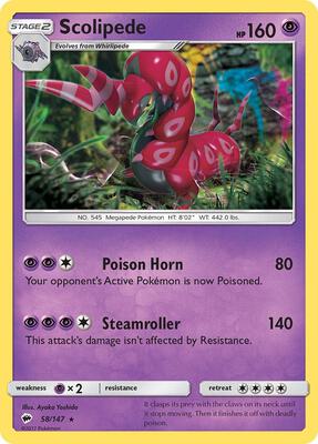 Scolipede card from SM - Burning Shadows