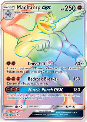 Machamp GX (Secret) card from SM - Burning Shadows