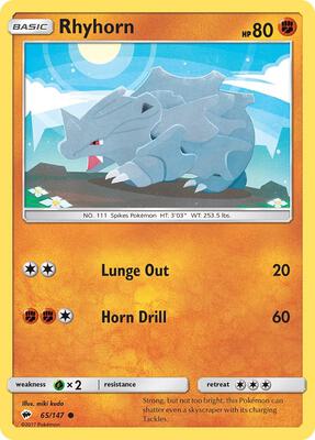 Rhyhorn card from SM - Burning Shadows