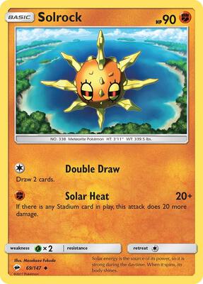 Solrock card from SM - Burning Shadows