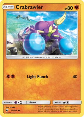 Crabrawler card from SM - Burning Shadows