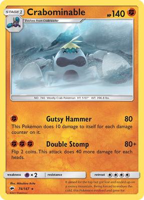Crabominable card from SM - Burning Shadows