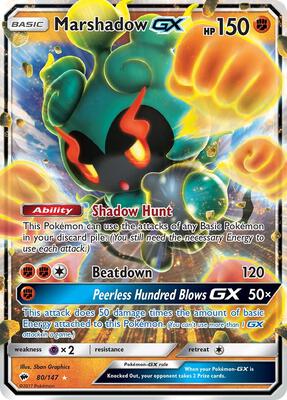 Marshadow GX card from SM - Burning Shadows