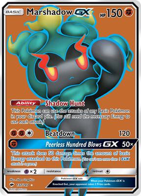 Marshadow GX (Full Art) card from SM - Burning Shadows