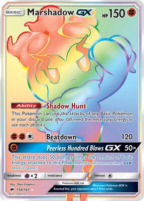 Marshadow GX (Secret) card from SM - Burning Shadows