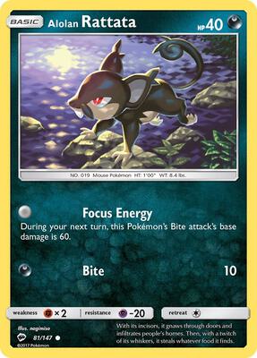 Alolan Rattata card from SM - Burning Shadows