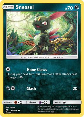 Sneasel card from SM - Burning Shadows