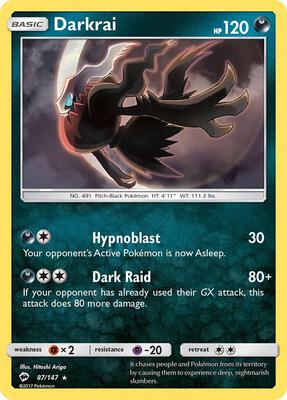 Darkrai card from SM - Burning Shadows