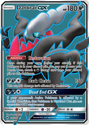 Darkrai GX (Full Art) card from SM - Burning Shadows