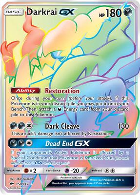 Darkrai GX (Secret) card from SM - Burning Shadows