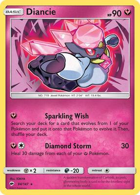 Diancie card from SM - Burning Shadows