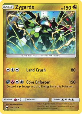 Zygarde card from SM - Burning Shadows
