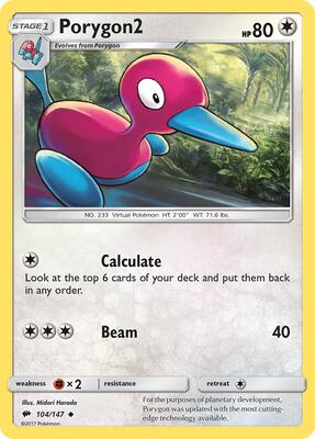 Porygon2 card from SM - Burning Shadows