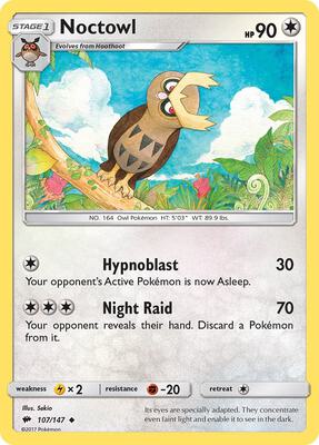 Noctowl card from SM - Burning Shadows