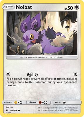 Noibat card from SM - Burning Shadows