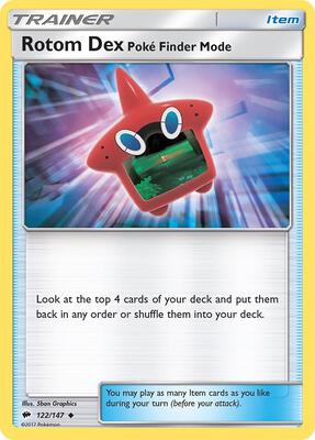 Rotom Dex Poke Finder Mode card from SM - Burning Shadows