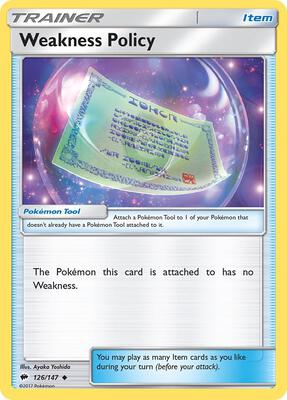 Weakness Policy card from SM - Burning Shadows