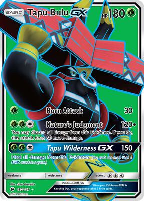 Tapu Bulu GX (Full Art) card from SM - Burning Shadows