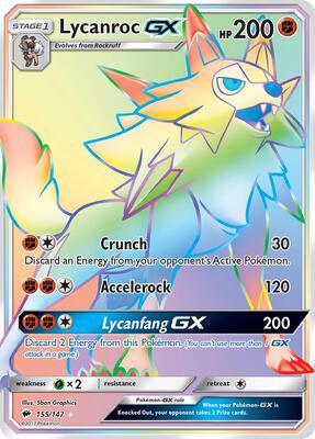 Lycanroc GX (Secret) card from SM - Burning Shadows