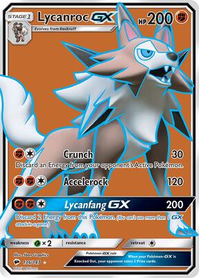 Lycanroc GX (Full Art) card from SM - Burning Shadows