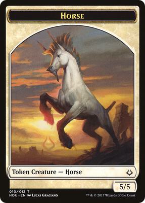 Horse // Warrior Double-sided Token card from Hour of Devastation