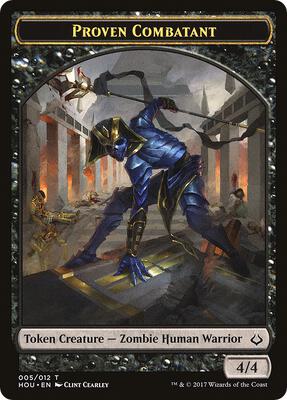 Proven Combatant // Zombie Double-Sided Token card from Hour of Devastation