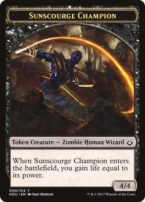 Sunscourge Champion // Zombie Double-Sided Token card from Hour of Devastation