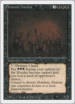 Demonic Hordes card from Revised Edition