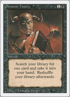 Demonic Tutor card from Revised Edition