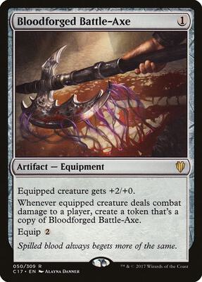 Bloodforged Battle-Axe card from Commander 2017