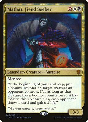 Mathas, Fiend Seeker card from Commander 2017