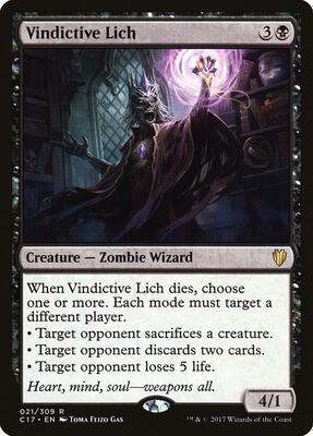 Vindictive Lich card from Commander 2017