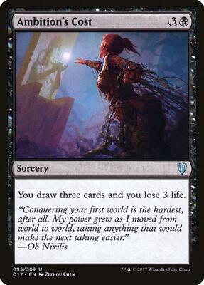 Ambition's Cost card from Commander 2017
