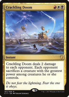 Crackling Doom card from Commander 2017