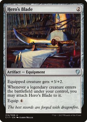 Hero's Blade card from Commander 2017