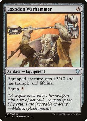 Loxodon Warhammer card from Commander 2017