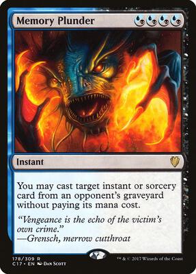 Memory Plunder card from Commander 2017
