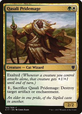 Qasali Pridemage card from Commander 2017
