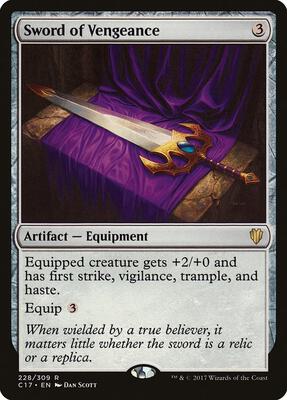 Sword of Vengeance card from Commander 2017