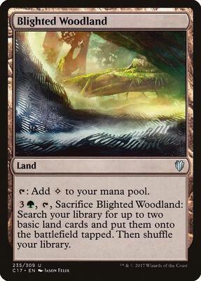 Blighted Woodland card from Commander 2017