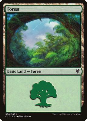Forest (308) card from Commander 2017