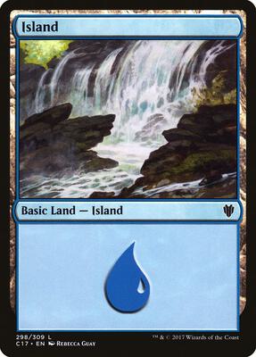 Island (298) card from Commander 2017