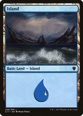 Island (299) card from Commander 2017