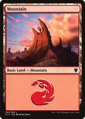 Mountain (305) card from Commander 2017