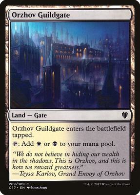 Orzhov Guildgate card from Commander 2017