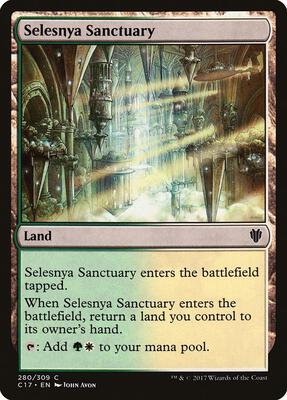 Selesnya Sanctuary card from Commander 2017