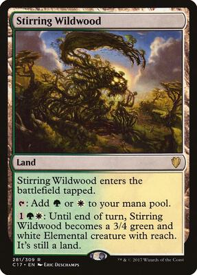 Stirring Wildwood card from Commander 2017