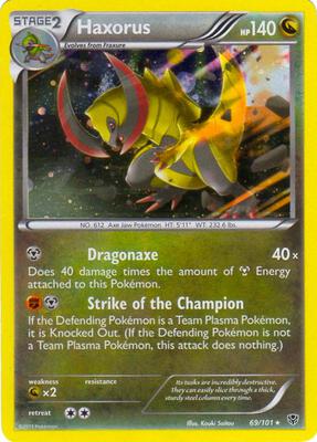 Haxorus - 69/101 (Cosmos Holo) card from Blister Exclusives