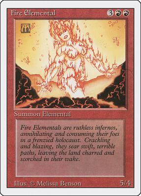 Fire Elemental card from Revised Edition